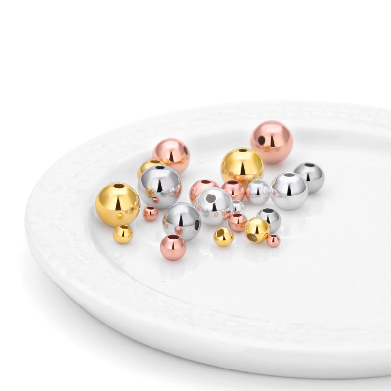 Fashion Round Beads 925 Sterling Silver DIY Bead Caps - SterlingSilberSchmuck
