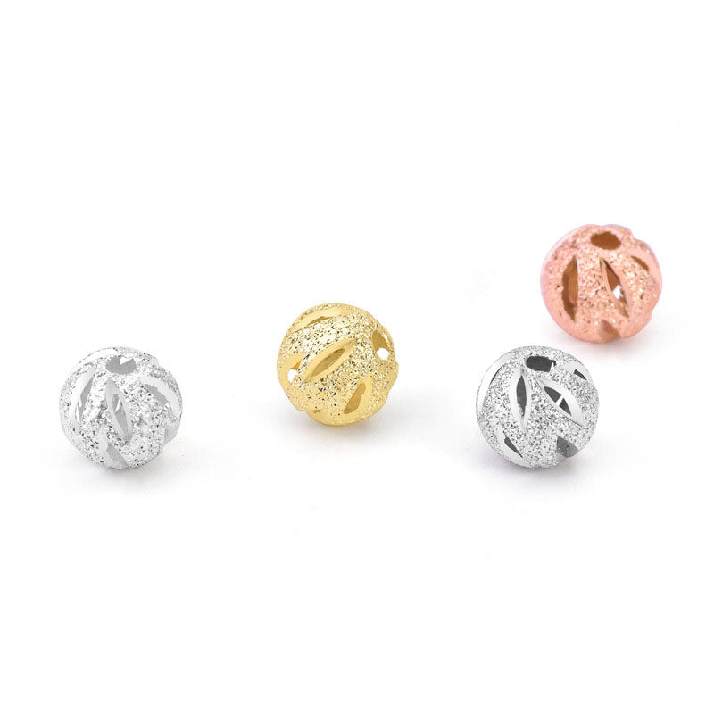 New Round Hollow 925 Sterling Silver DIY Beads - SterlingSilberSchmuck