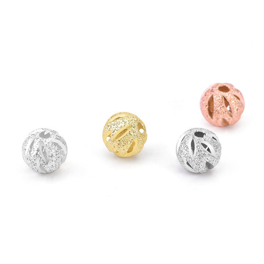 New Round Hollow 925 Sterling Silver DIY Beads - SterlingSilberSchmuck