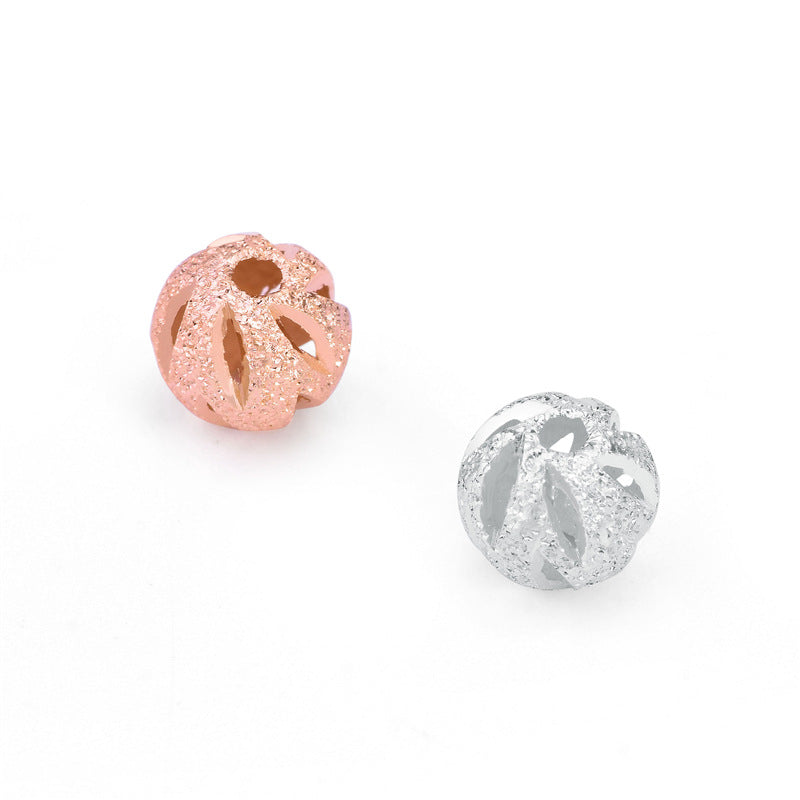 New Round Hollow 925 Sterling Silver DIY Beads - SterlingSilberSchmuck