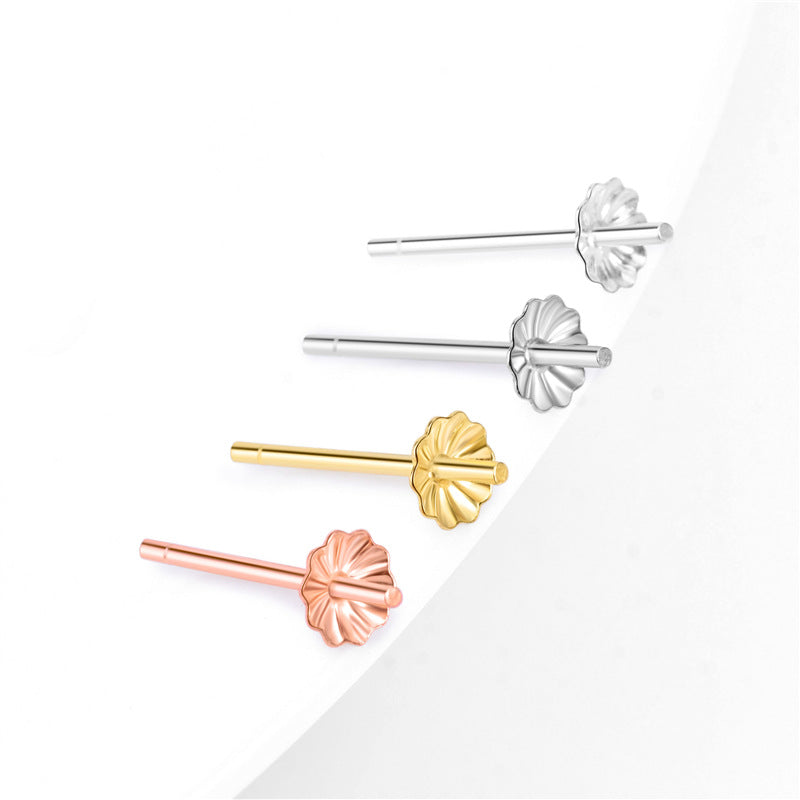 Women Flower 925 Sterling Silver Earring Settings - SterlingSilberSchmuck