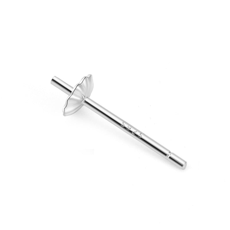 Women Flower 925 Sterling Silver Earring Settings - SterlingSilberSchmuck