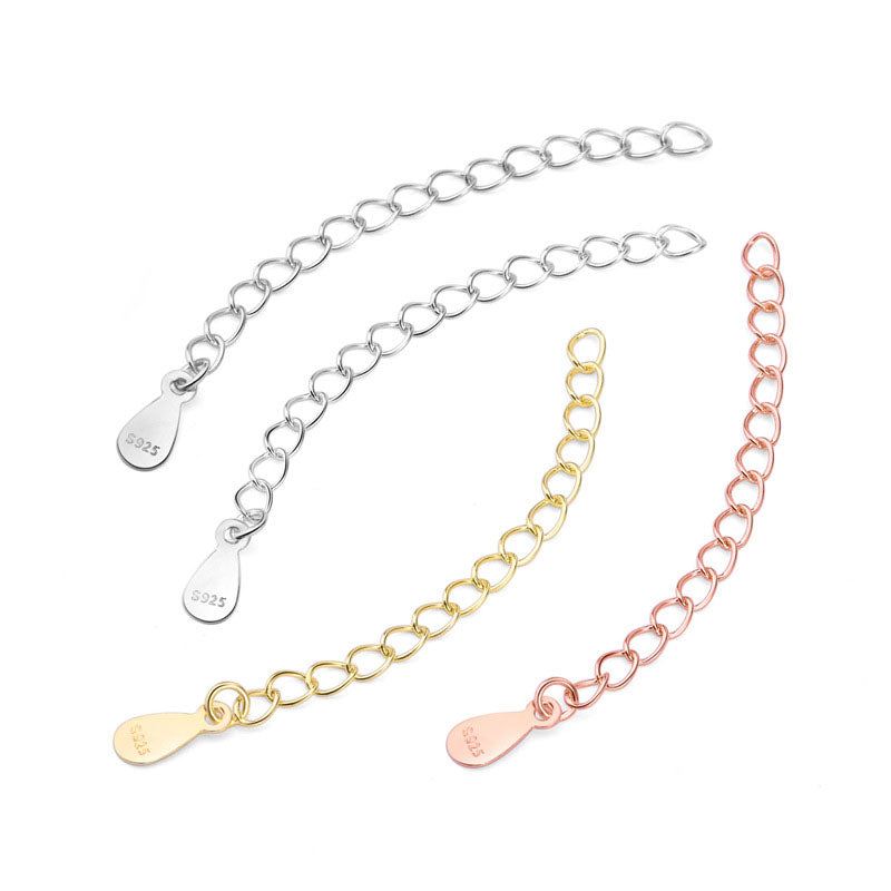Fashion Waterdrop  Rolo Chain 925 Sterling Silver DIY Extended Chain - SterlingSilberSchmuck