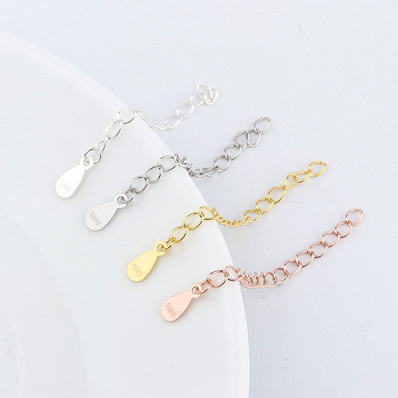 Fashion Waterdrop  Rolo Chain 925 Sterling Silver DIY Extended Chain - SterlingSilberSchmuck
