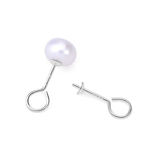 Simple 9 Shape 3mm 925 Sterling Silver Earrings Setting - SterlingSilberSchmuck