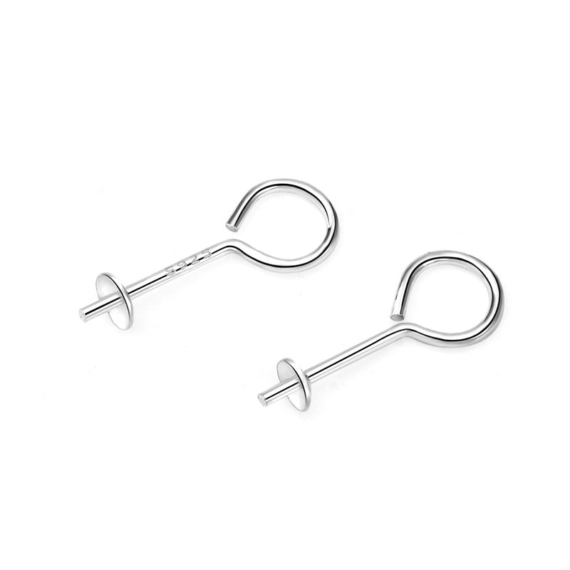 Simple 9 Shape 3mm 925 Sterling Silver Earrings Setting - SterlingSilberSchmuck