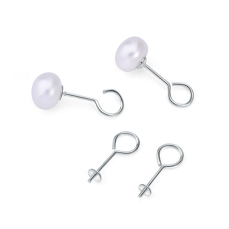 Simple 9 Shape 3mm 925 Sterling Silver Earrings Setting - SterlingSilberSchmuck