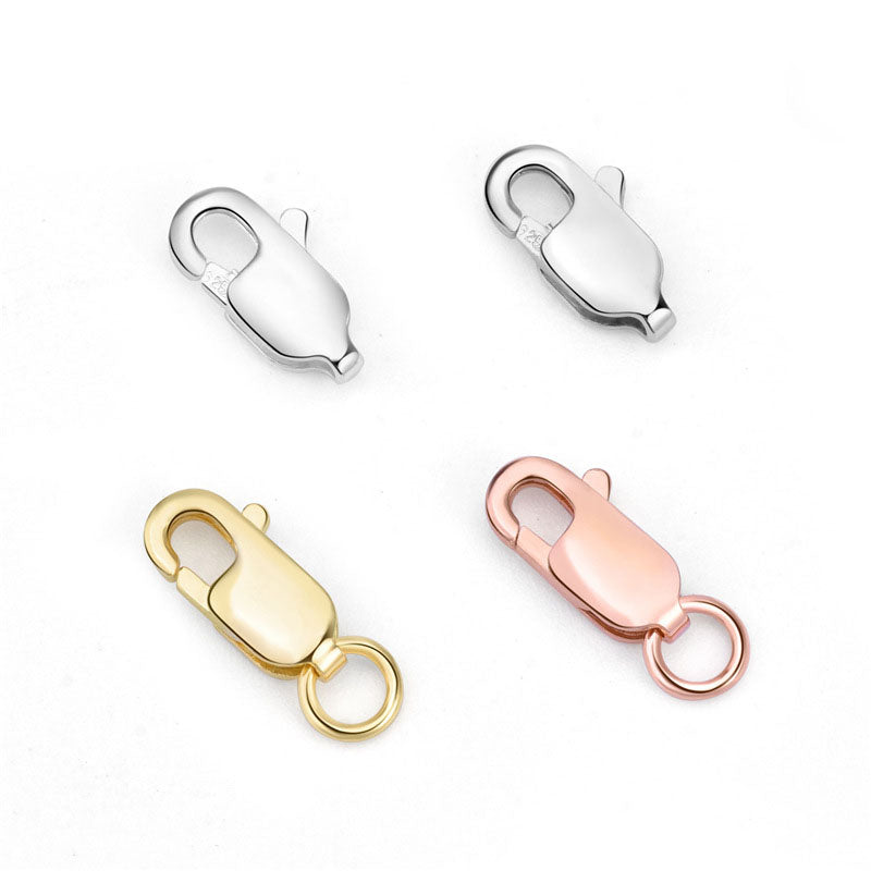 Simple Spring Geometry Square 925 Sterling Silver DIY Clasp - SterlingSilberSchmuck