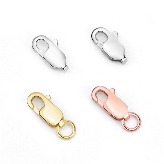 Simple Spring Geometry Square 925 Sterling Silver DIY Clasp - SterlingSilberSchmuck
