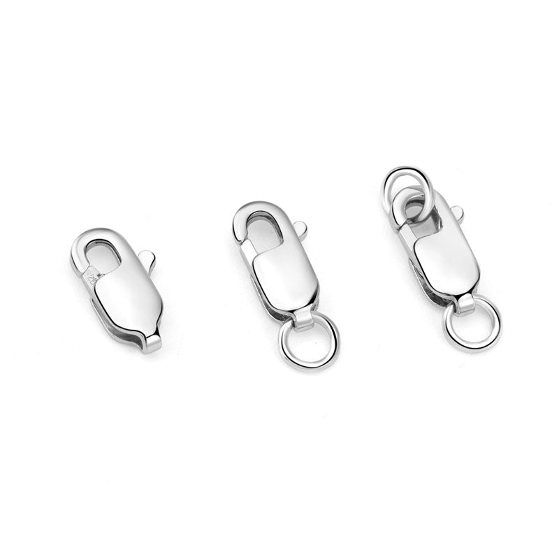 Simple Spring Geometry Square 925 Sterling Silver DIY Clasp - SterlingSilberSchmuck