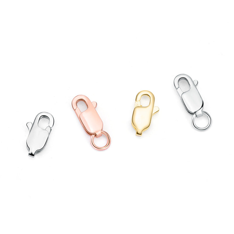 Simple Spring Geometry Square 925 Sterling Silver DIY Clasp - SterlingSilberSchmuck