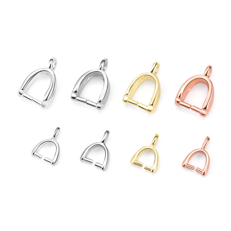 Simple Hollow 925 Sterling Silver DIY Bail - SterlingSilberSchmuck