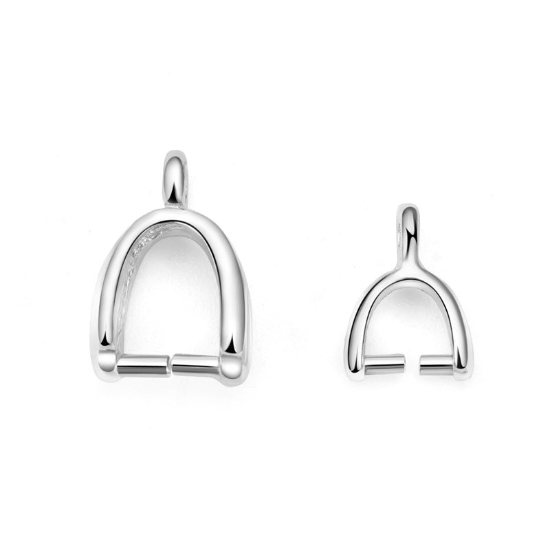 Simple Hollow 925 Sterling Silver DIY Bail - SterlingSilberSchmuck