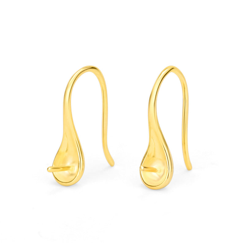 Simple Spoon 5mm Gemstone 925 Sterling Silver Earring Settings - SterlingSilberSchmuck