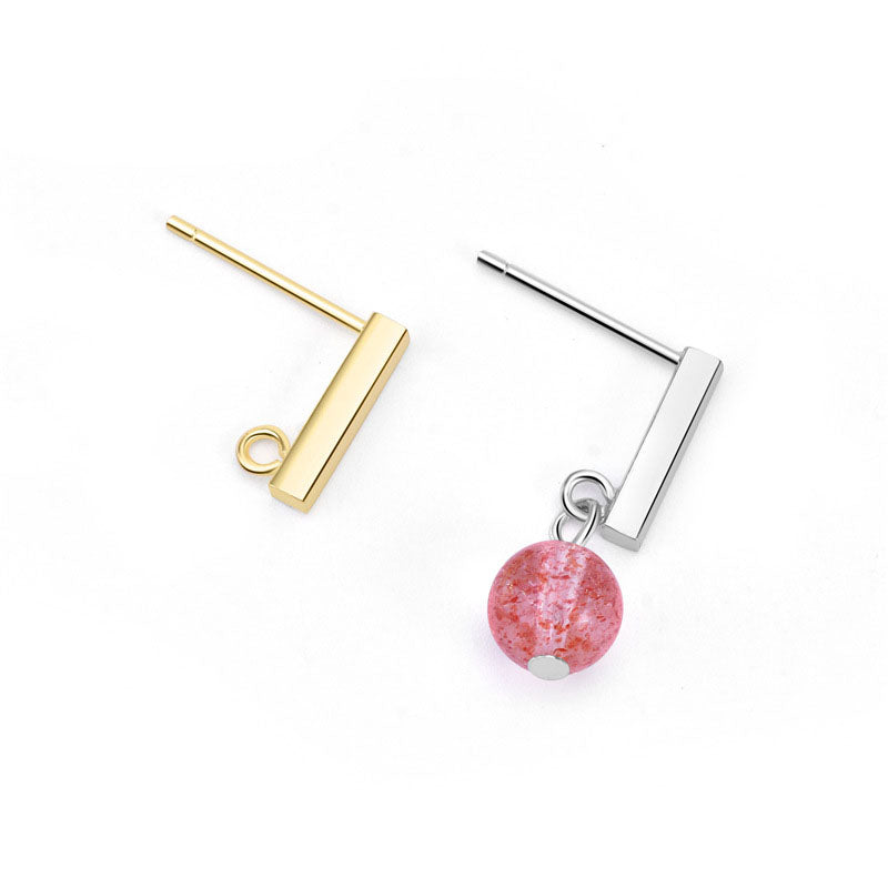 Simple Stick Strip 925 Sterling Silver DIY Earring Settings Bail - SterlingSilberSchmuck