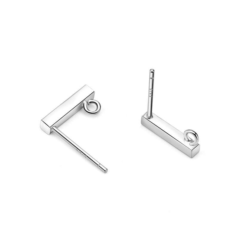 Simple Stick Strip 925 Sterling Silver DIY Earring Settings Bail - SterlingSilberSchmuck
