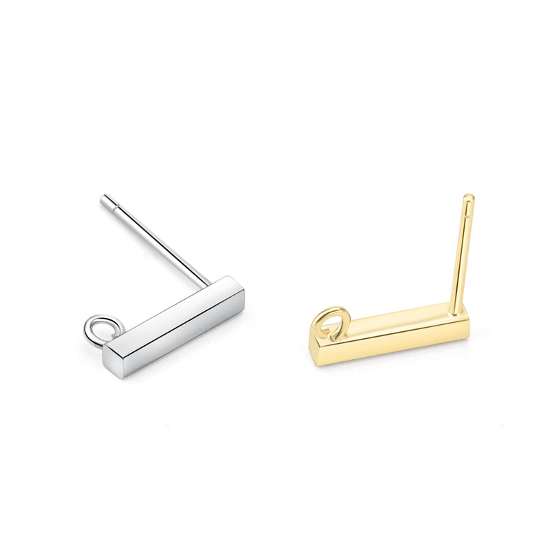 Simple Stick Strip 925 Sterling Silver DIY Earring Settings Bail - SterlingSilberSchmuck
