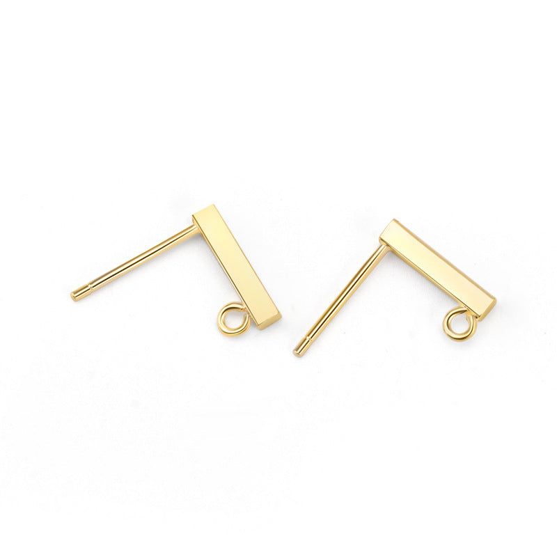 Simple Stick Strip 925 Sterling Silver DIY Earring Settings Bail - SterlingSilberSchmuck