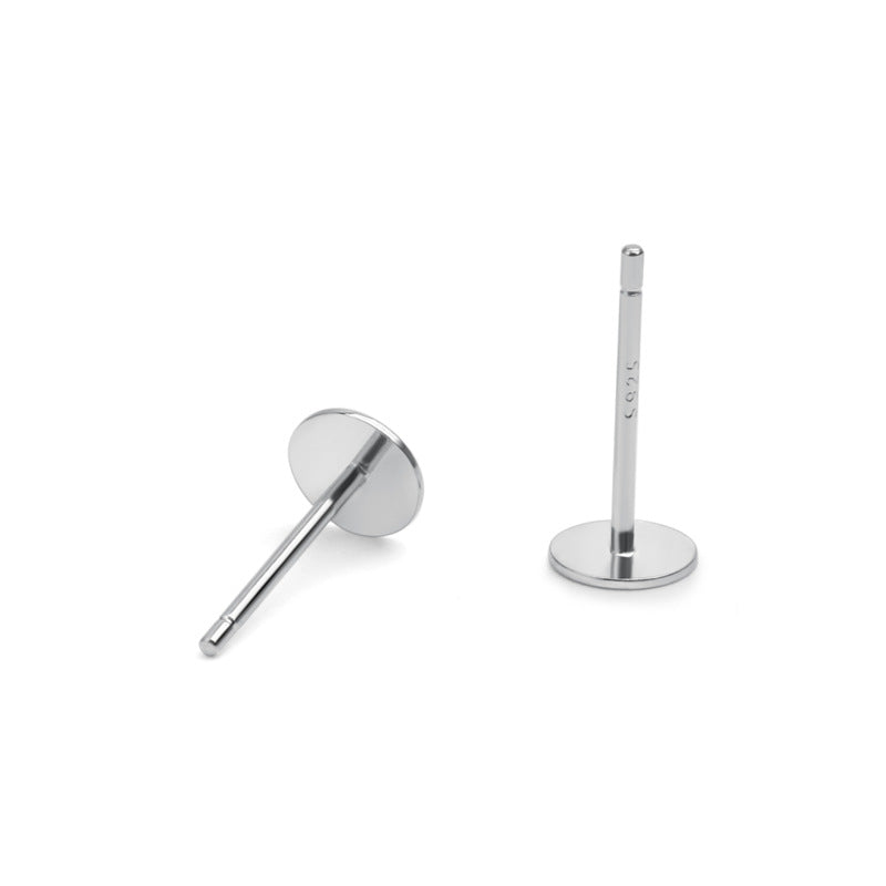 Runde, flache Pinto Ohrstecker aus 925 Sterlingsilber von silverbene, eleganter Silberschmuck, detailreiche Ohrschmuck-Design