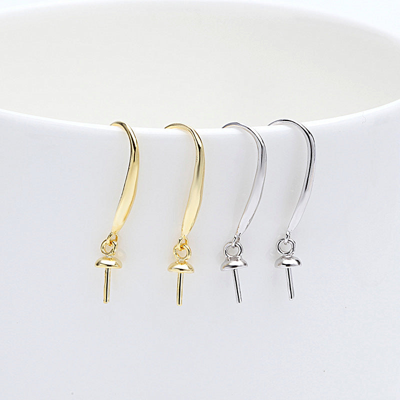 Simple Casual 925 Sterling Silver DIY Earrings Hooks - SterlingSilberSchmuck