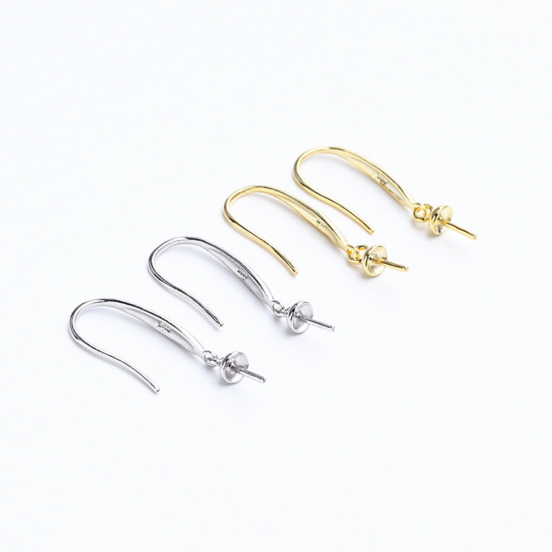 Simple Casual 925 Sterling Silver DIY Earrings Hooks - SterlingSilberSchmuck