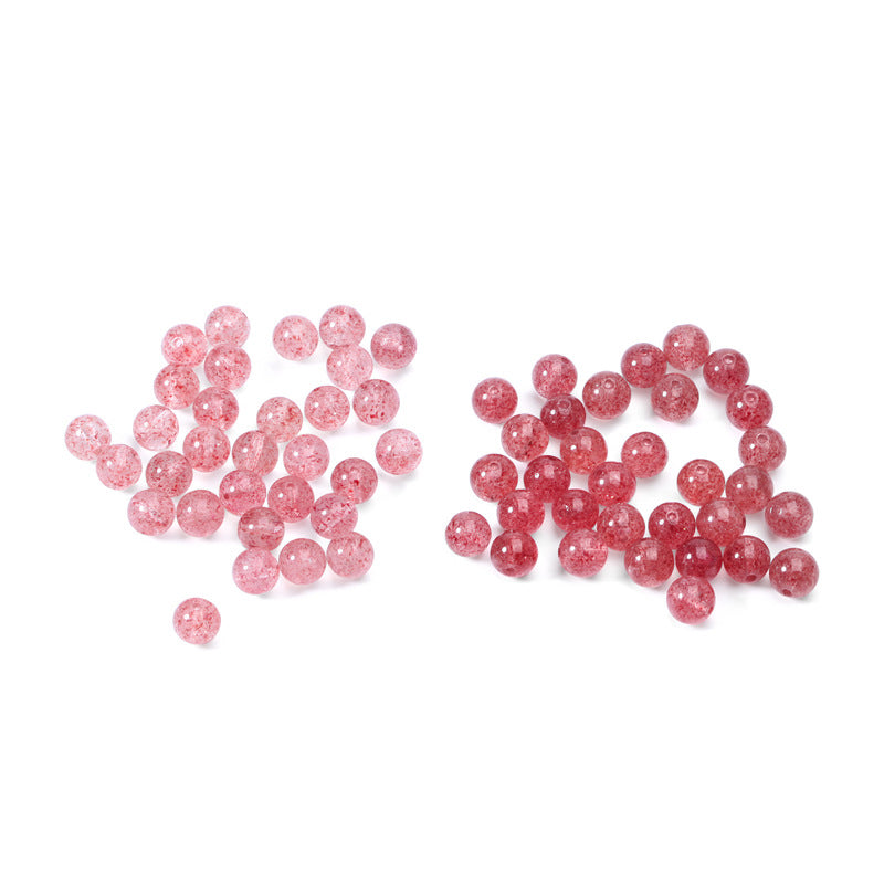 6mm - 10mm Natural Strawberry Quartz DIY Beads - SterlingSilberSchmuck