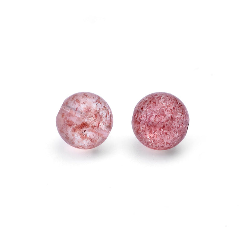 6mm - 10mm Natural Strawberry Quartz DIY Beads - SterlingSilberSchmuck