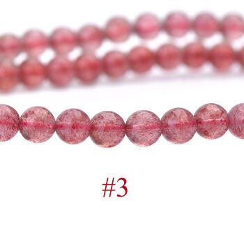 6mm - 10mm Natural Strawberry Quartz DIY Beads - SterlingSilberSchmuck