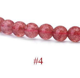 6mm - 10mm Natural Strawberry Quartz DIY Beads - SterlingSilberSchmuck