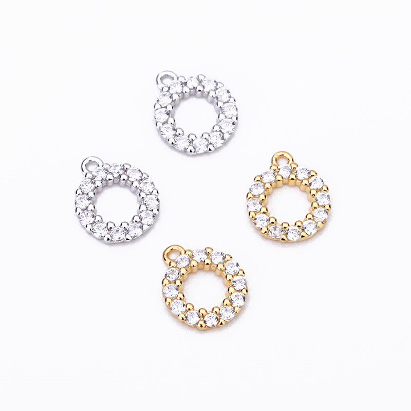 Runder CZ DIY Ohrring Anhänger aus 925 Sterlingsilber Charme - SterlingSilberSchmuck