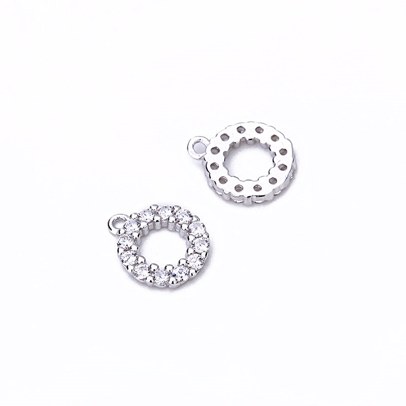 Runder CZ DIY Ohrring Anhänger aus 925 Sterlingsilber Charme - SterlingSilberSchmuck