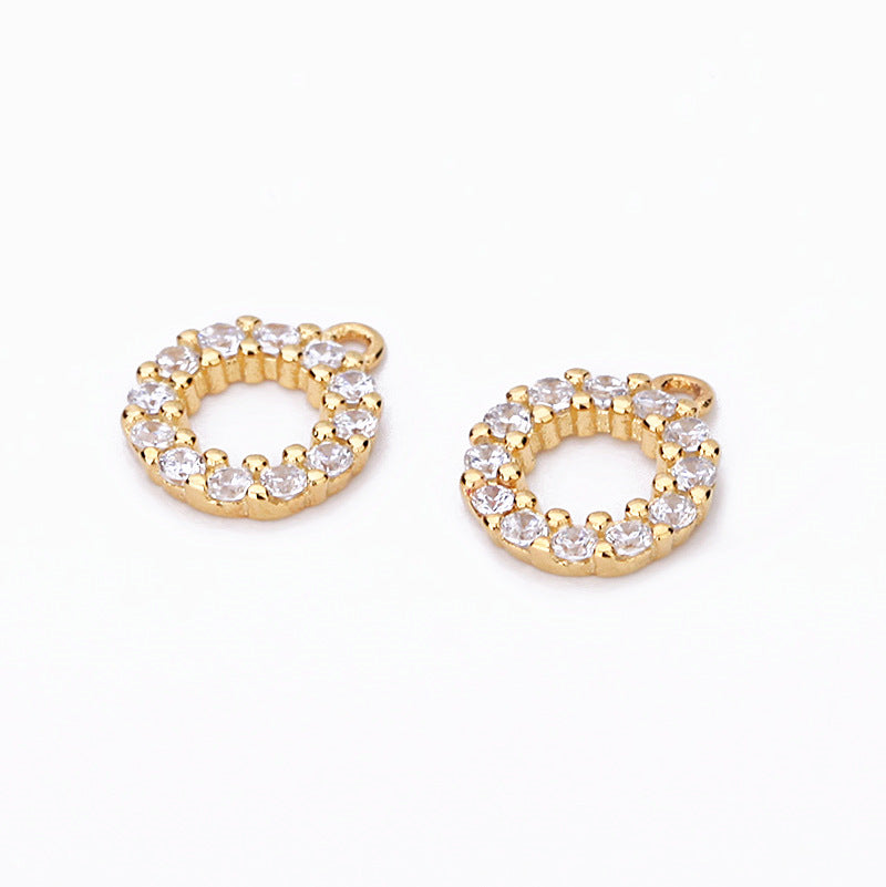 Runder CZ DIY Ohrring Anhänger aus 925 Sterlingsilber Charme - SterlingSilberSchmuck