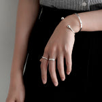Lade das Bild in den Galerie-Viewer, Simple Gold Beads 925 Sterling Silver Open Bangle
