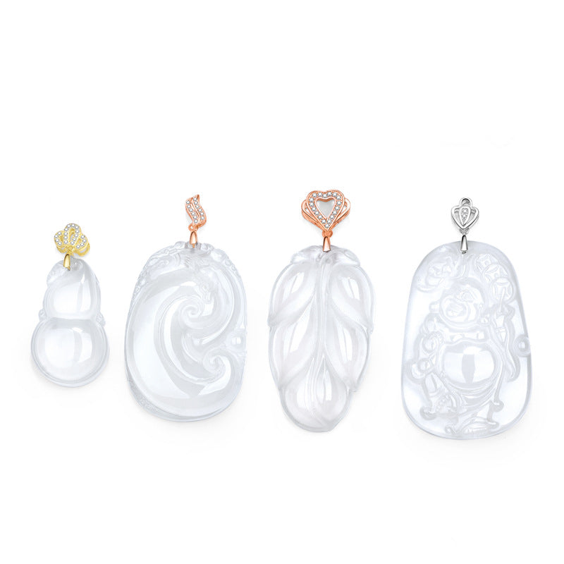 Fashion CZ Heart Four Leaf Clover Lucky Cloud 925 Sterling Silver DIY Bail - SterlingSilberSchmuck