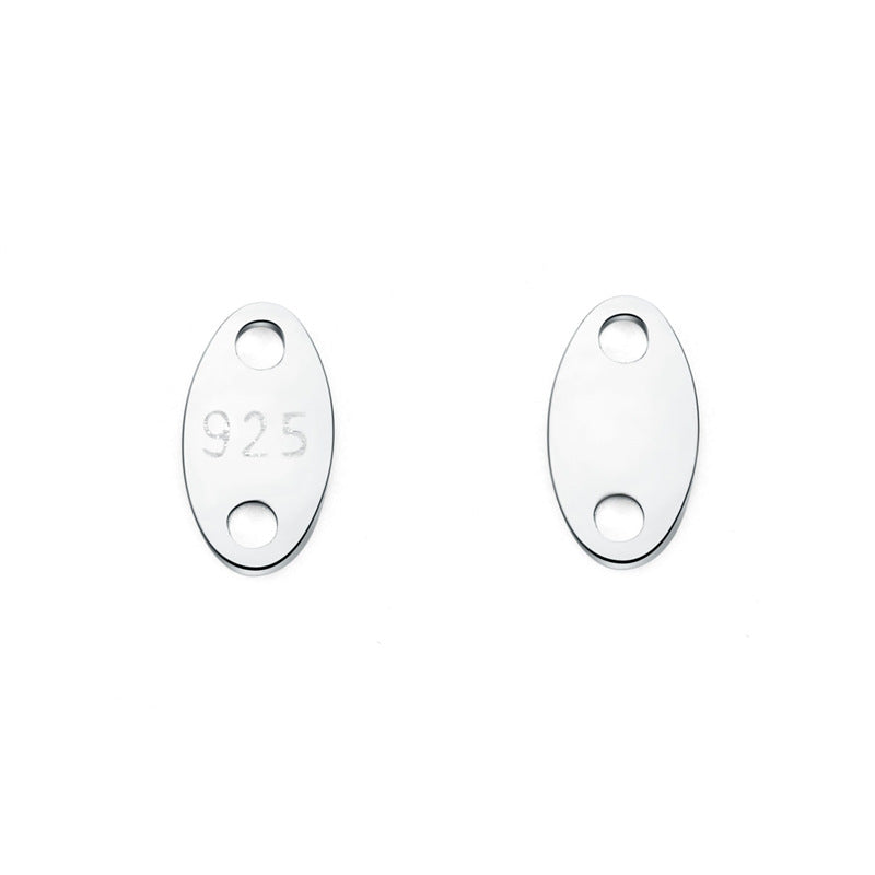 Simple Oval Heart Waterdrop 925 Sterling Silver DIY Charm - SterlingSilberSchmuck