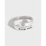 Lade das Bild in den Galerie-Viewer, Vintage Keep Smile Letters 925 Sterling Silver Adjustable Ring
