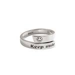 Lade das Bild in den Galerie-Viewer, Vintage Keep Smile Letters 925 Sterling Silver Adjustable Ring
