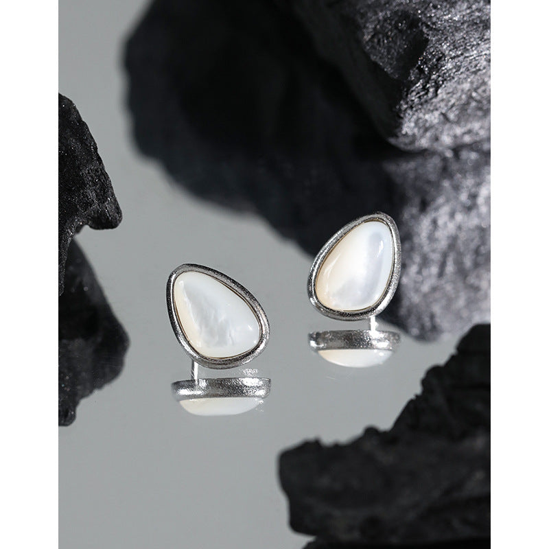 Silverbene Waterdrop Shell Ohrstecker aus 925 Sterling Silber, elegante feminine Ohrschmuck mit Muscheldesign
