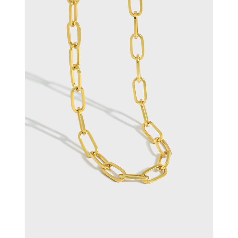 Halskette: Minimalistische, moderne Silber-Halskette aus 925 Sterling Silber von silverbene, mit Hohlketten-Design.