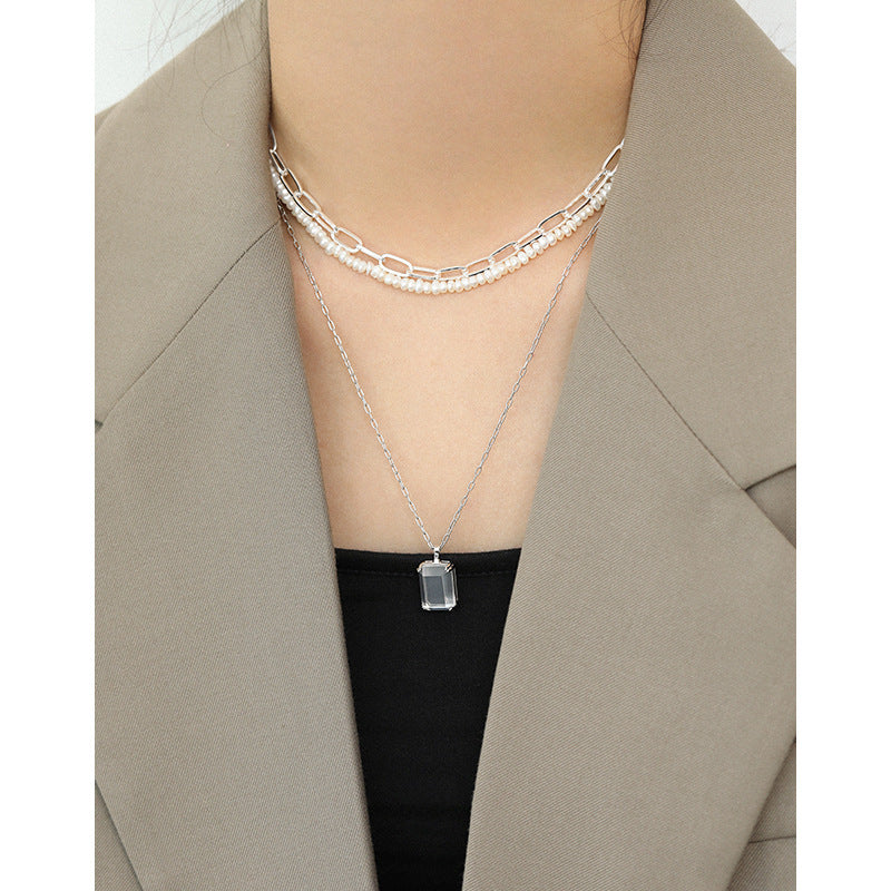 Minimalistischer silberner Halsreif aus 925 Sterling Silber, moderner Hollow Chain Choker von silverbene, stilvoll und zeitlos