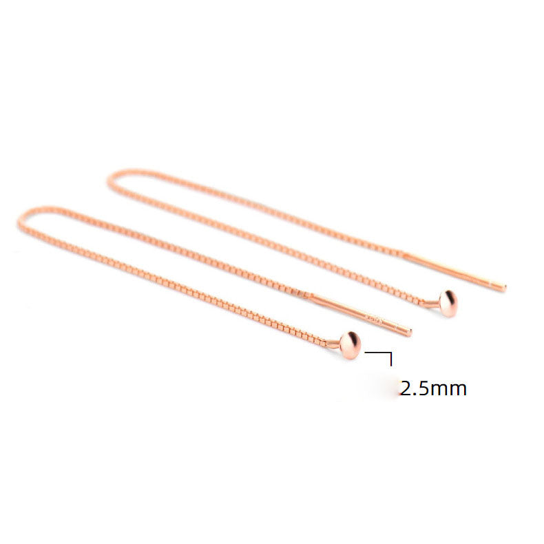 Simple 925 Sterling Silver DIY Earring Thread Box Chain - SterlingSilberSchmuck