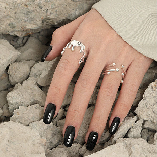 Irregular New Candle Crown Solid 925 Sterling Silver Adjustable Ring - SterlingSilberSchmuck