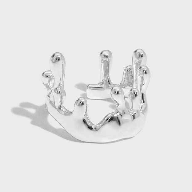 Irregular New Candle Crown Solid 925 Sterling Silver Adjustable Ring - SterlingSilberSchmuck