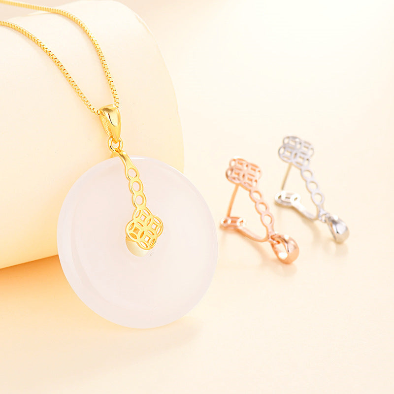 Fashion Chinese Fu Hollow 925 Sterling Silver DIY Bail - SterlingSilberSchmuck
