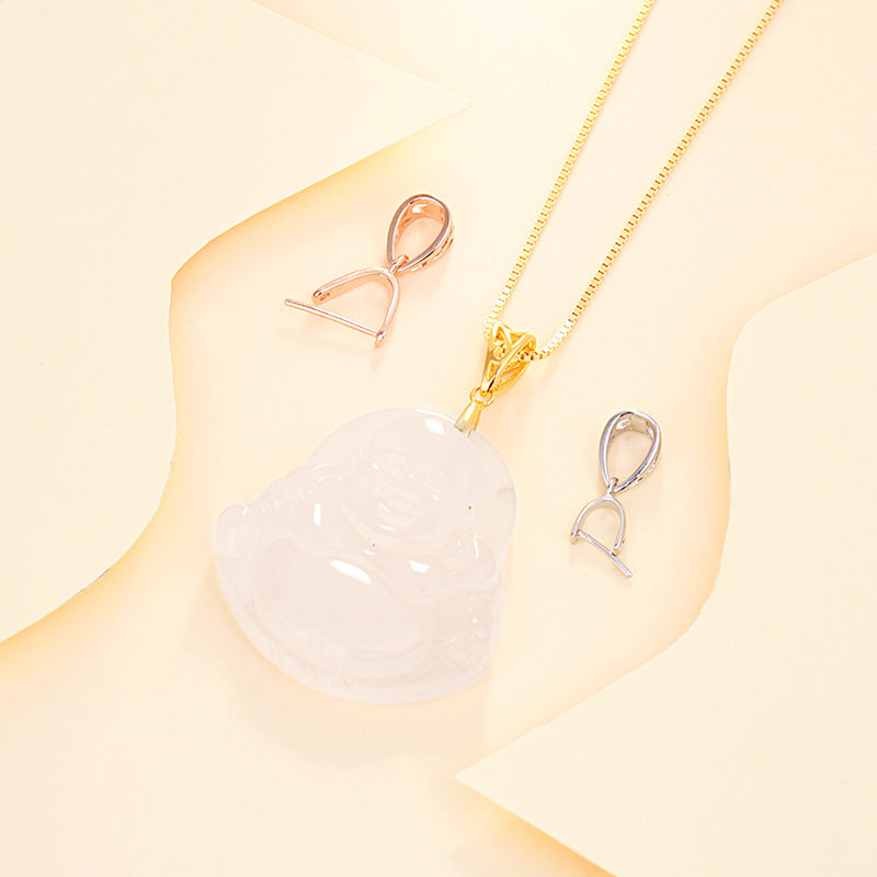 Simple Hollow U Shape 925 Sterling Silver DIY Bail - SterlingSilberSchmuck