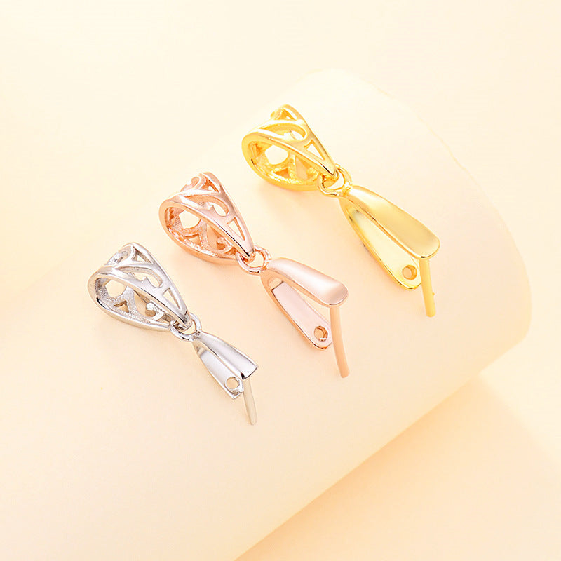 Simple Hollow U Shape 925 Sterling Silver DIY Bail - SterlingSilberSchmuck