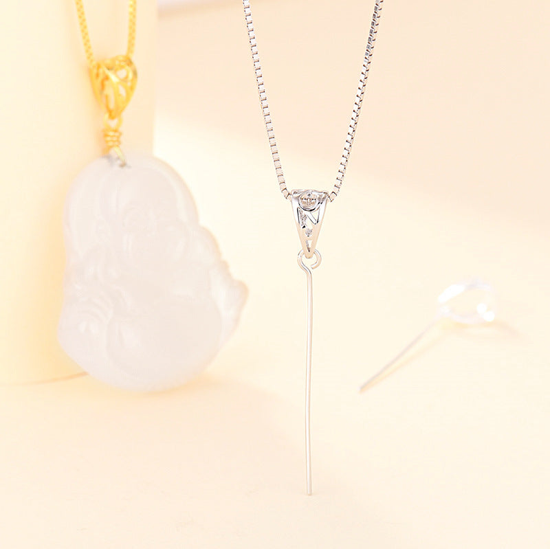 Fashion CZ 9 Shape 925 Sterling Silver DIY Bail - SterlingSilberSchmuck