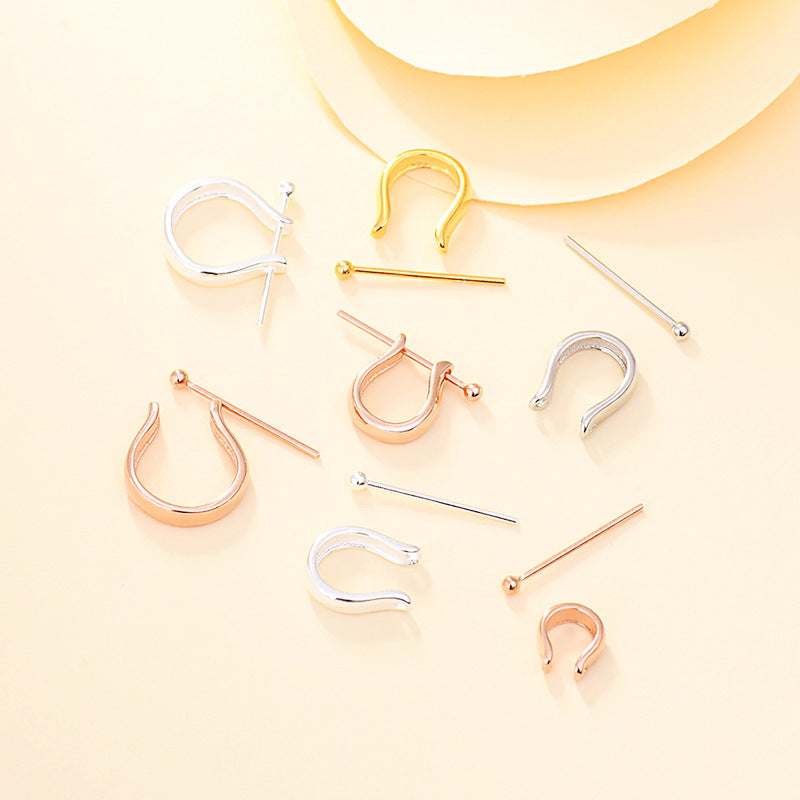 Simple Letter U Shape 925 Sterling Silver DIY Bail - SterlingSilberSchmuck
