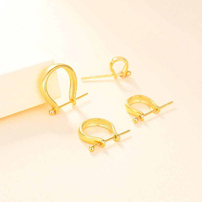 Simple Letter U Shape 925 Sterling Silver DIY Bail - SterlingSilberSchmuck