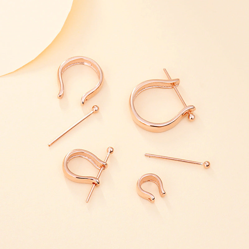 Simple Letter U Shape 925 Sterling Silver DIY Bail - SterlingSilberSchmuck